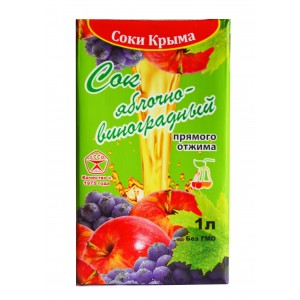 Крымское варенье Сок яблочно-виноградный 1л